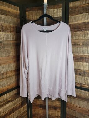Time and Tru Pale Pink Long Sleeve Pullover Sweatshirt